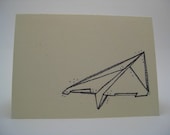 mini paper airplane card