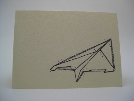 mini paper airplane card