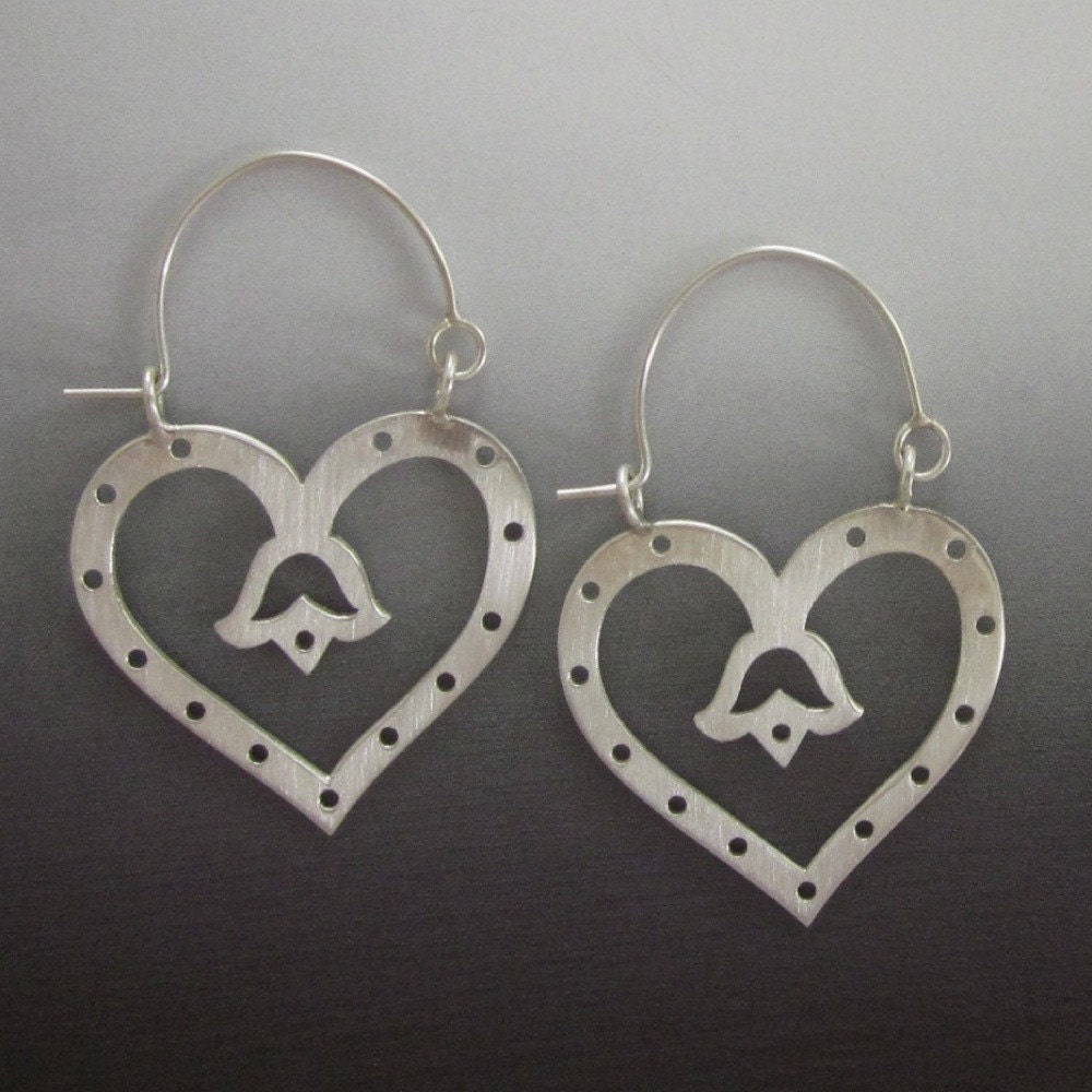 Hex Heart and Tulip Earrings
