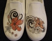 Lily and Stars Tattoo Inspired Custom Designed Shoes