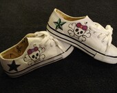 Girly Skull/Nautical Stars Tattoo Inspired Custom Designed Shoes