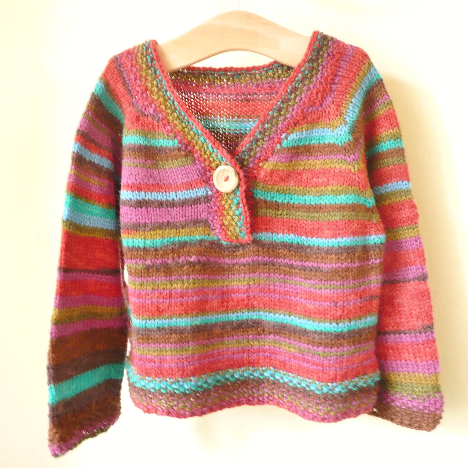 Knitting PATTERN Seamless Top Down BABY CHILD Sweater Jumper - Jamie a top down seamless stripy sweater