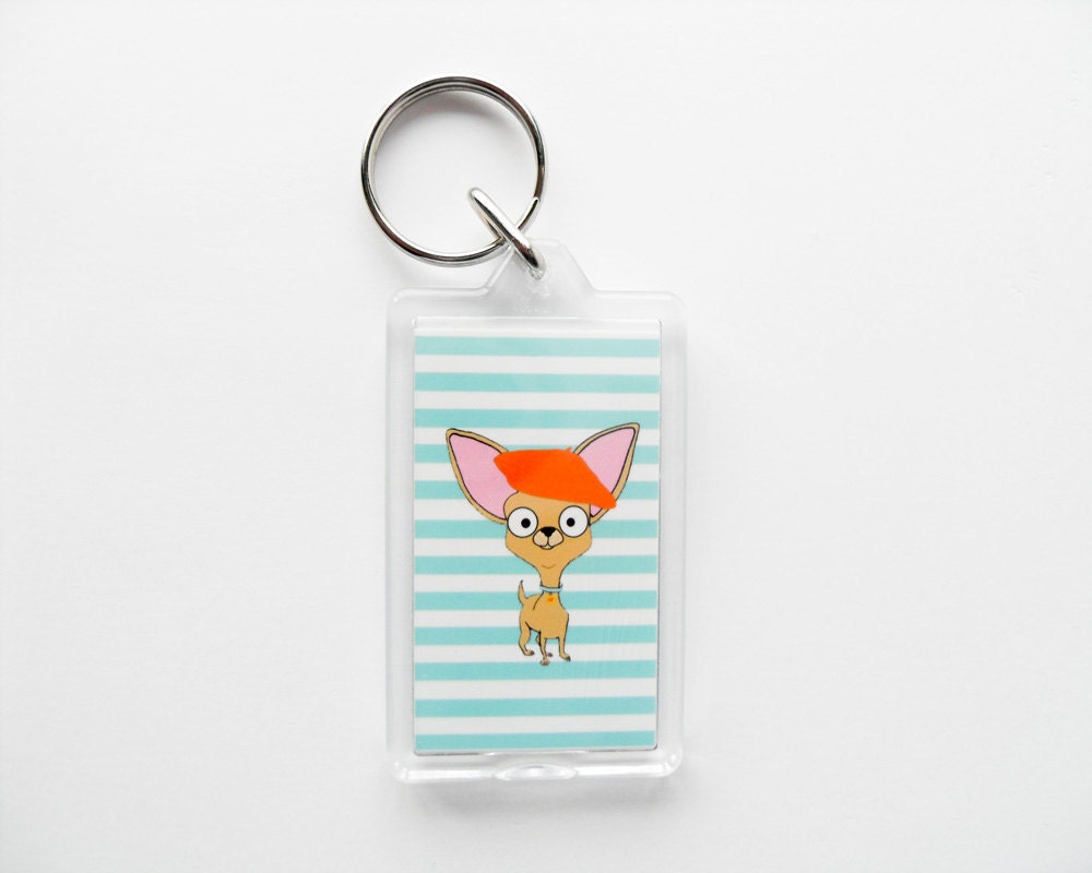 Chihuahua Keychain French Beret