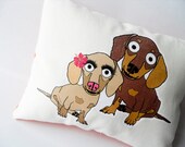 Dachshund Decorative Pillow Wiener Dog Cushion Printed