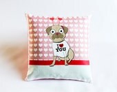 Pug Heart Pillow Cushion Decorative