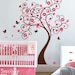Tree Wall Decal Wall Sticker children wall decal  - Curly Flower Tree with Butterflies - Nursery Vinyl Wall Decal