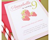 berry sweet. strawberry birthday invitation. printed and handmade. Il_170x135