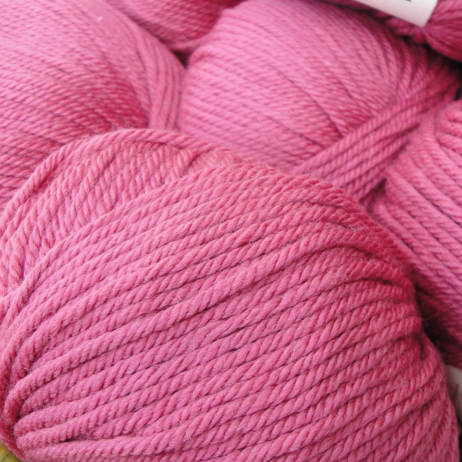 YARN CLEARANCE SALE Debbie Bliss Cashmerino Aran Yarn - Bright Rose Pink Merino Wool Microfiber Cashmere Yarn Color 602