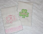 Pink Boutique Monogrammed - 3 Letter - Burp Cloth for Girl