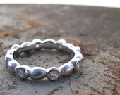 Victorian Water ring v.2 palladium and diamonds wedding band GHSI