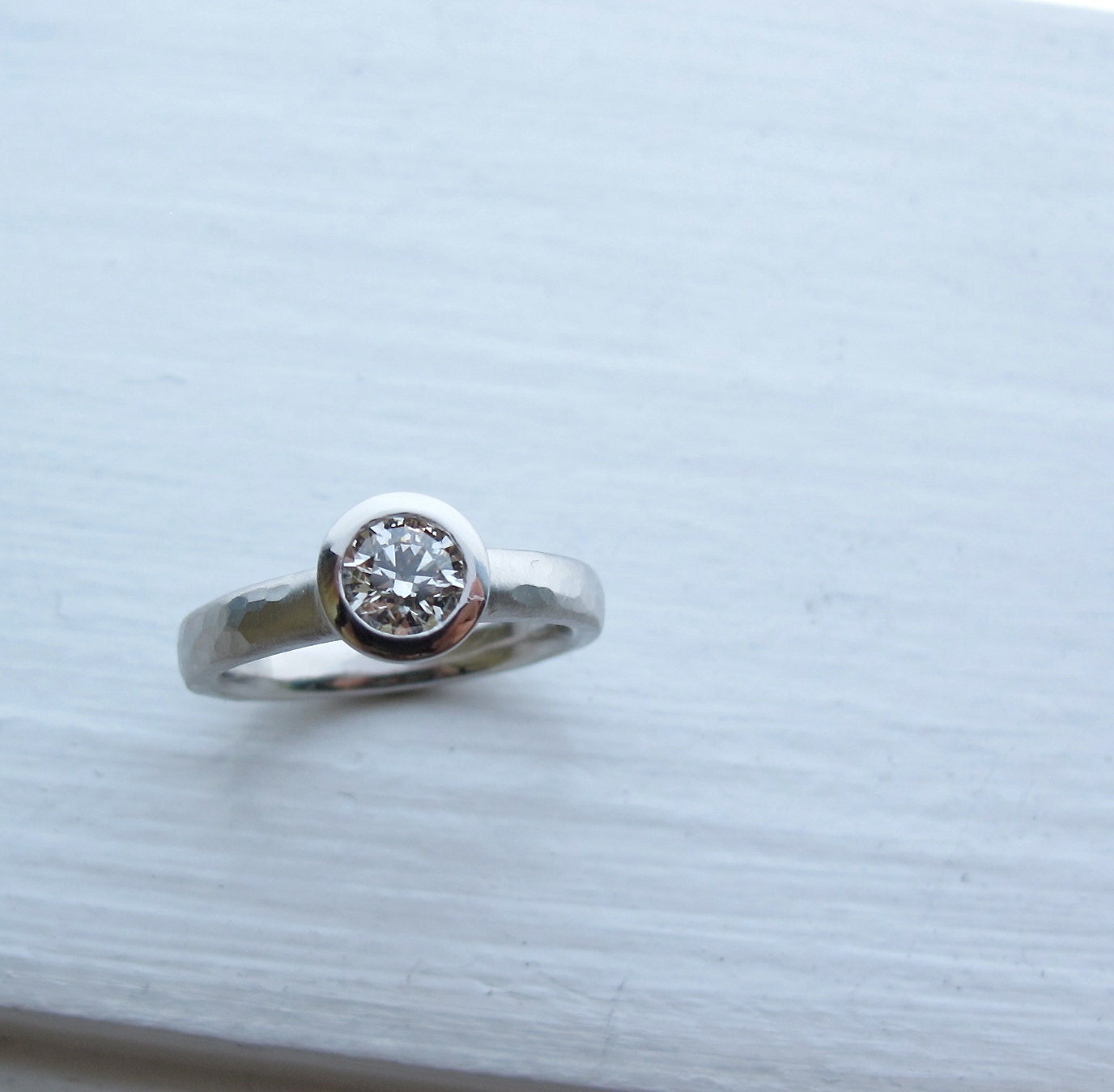 Platinum and Diamond All Weather  Engagement Ring