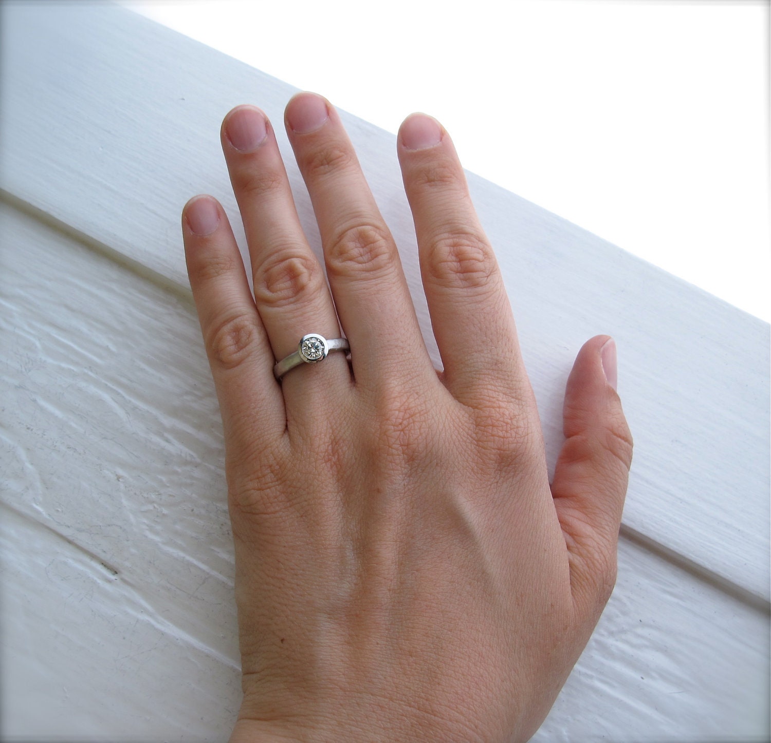 Platinum and Diamond All Weather  Engagement Ring