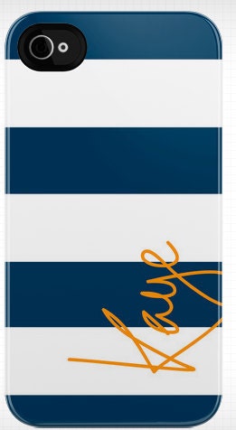 Personalized striped iphone case with name