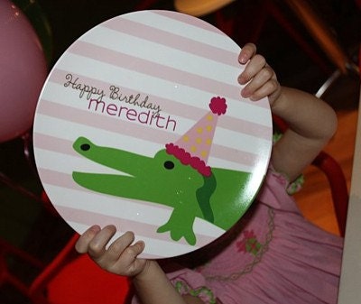 Personalized Gator Girl Birthday Plate