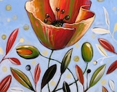 Poppy In Red -- ACEO - Signed Art Card Print