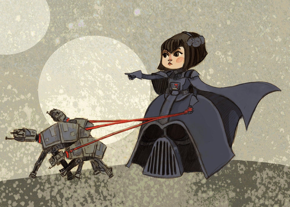 Lady Vader Star Wars Fancy Dress 5x7 art print