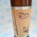 6 Siesta Ware Blond Wood and Amber Cowboy Design Tiki Bar Glasses with Wood Caddy
