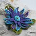 Crochet Brooch Fiber Brooch Irish Crochet Pin Daisy Peacock Purple Blue Olive Teal