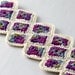 Crochet Granny Square Cuff Bracelet Blueberry Purple Indigo Ecru
