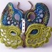 Crochet Brooch Fiber Brooch Irish Crochet Butterfly Pin Olive Chartreuse Green Dark Teal
