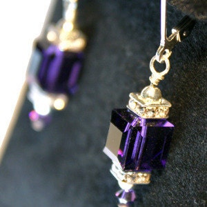 Purple Crystal Earrings