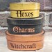 Primitive Halloween Oval 3 Pc. Shaker boxes Witchcraft, Hexes, Charms Handpainted