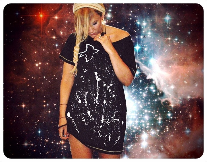 star splatter tee dress