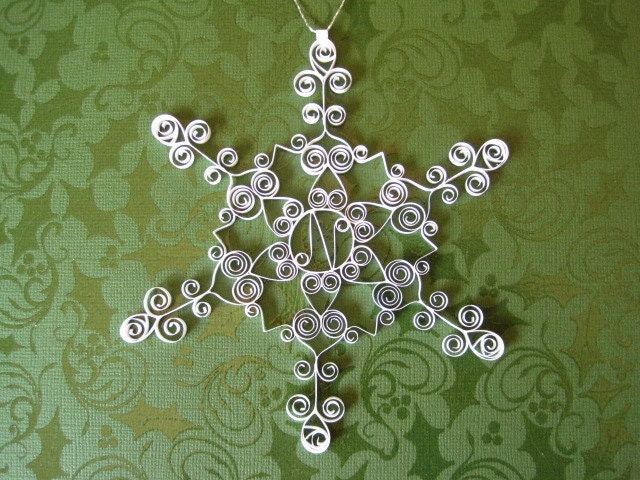 Custom Monogram N personalized ornament quilled snowflake ornament gift packaged holiday decoration christmas ornament
