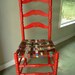 Heeere's "EARL" -  upcycled, recycled ladder back CHAIR with woven BELTS guatemalan, western, leather, tooled...