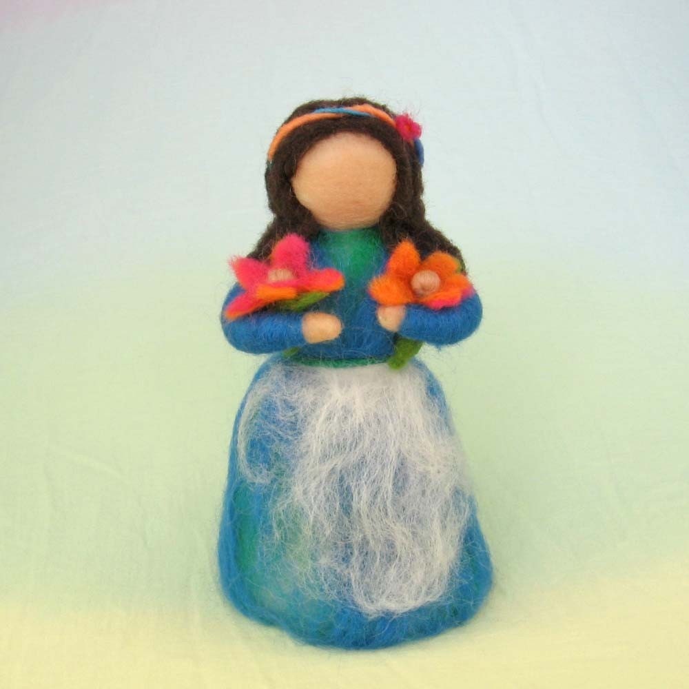 Mother Earth & Flower Children Needle Felted Wool Doll