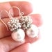 Wedding jewelry - The Laurent in white- fresh earrings with white shell pearl and silver sea pearls
