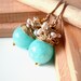 FREE shipping - NEW Organic - lovely earrings with chalcedony color jade and white fresh water pearls