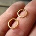 Small hoop stud earrings in 14 karat gold fill