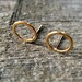 Small hoop stud earrings in 14 karat gold fill