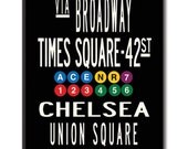 SALE-NYC Neighborhoods- Harlem to South Ferry- HUGE 24x60 Gallery-wrapped Canvas Wall Art