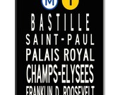 PARIS METRO, Gallery-wrapped Destination Art, 22x42