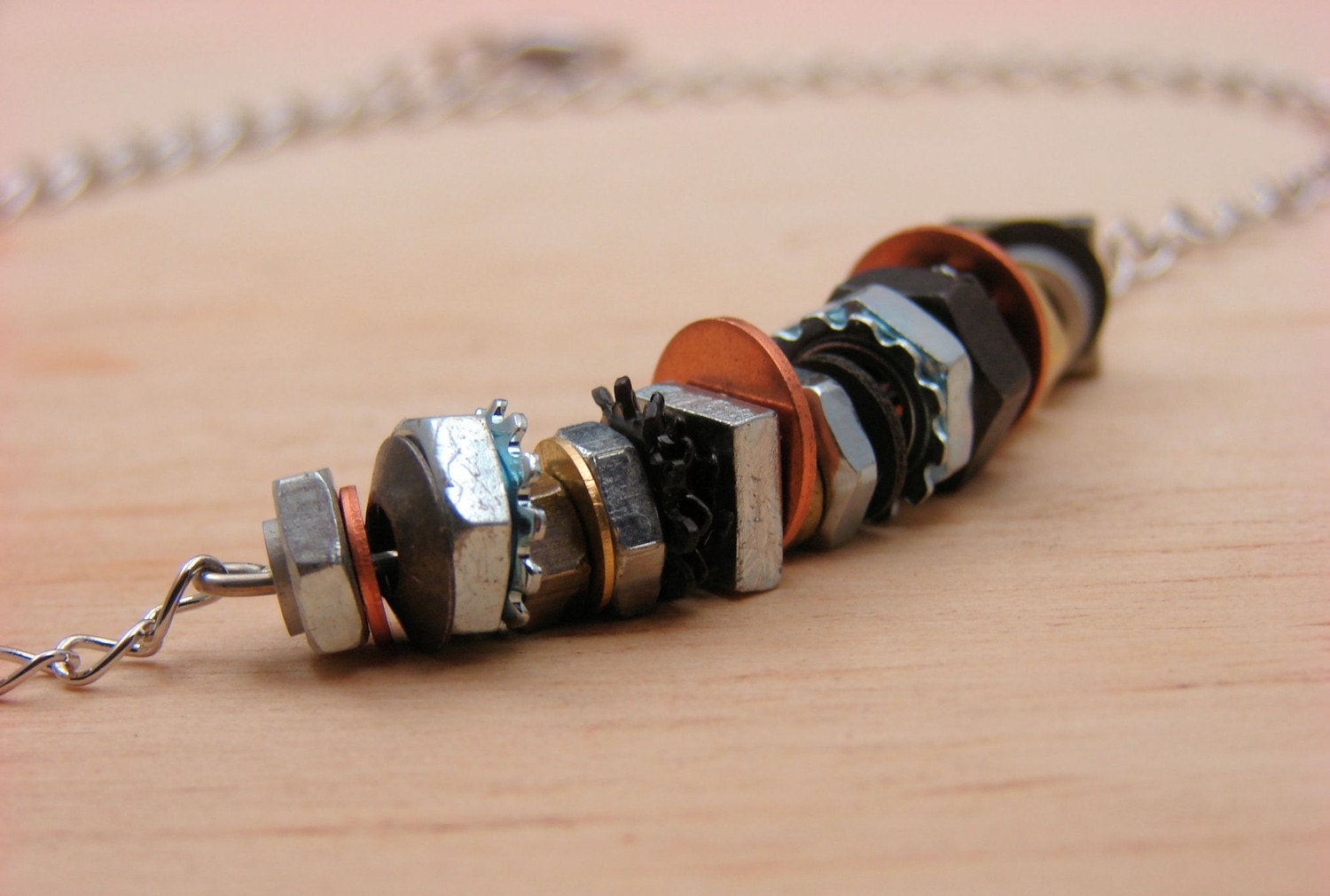 Statement Necklace Choker Mixed Metal Steampunk Industrial Hardware Jewelry