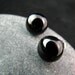 Black Earrings Posts - Fused Glass - Ebony - Ready to Ship