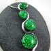 Fused Glass Necklace - Emerald Green Cascade