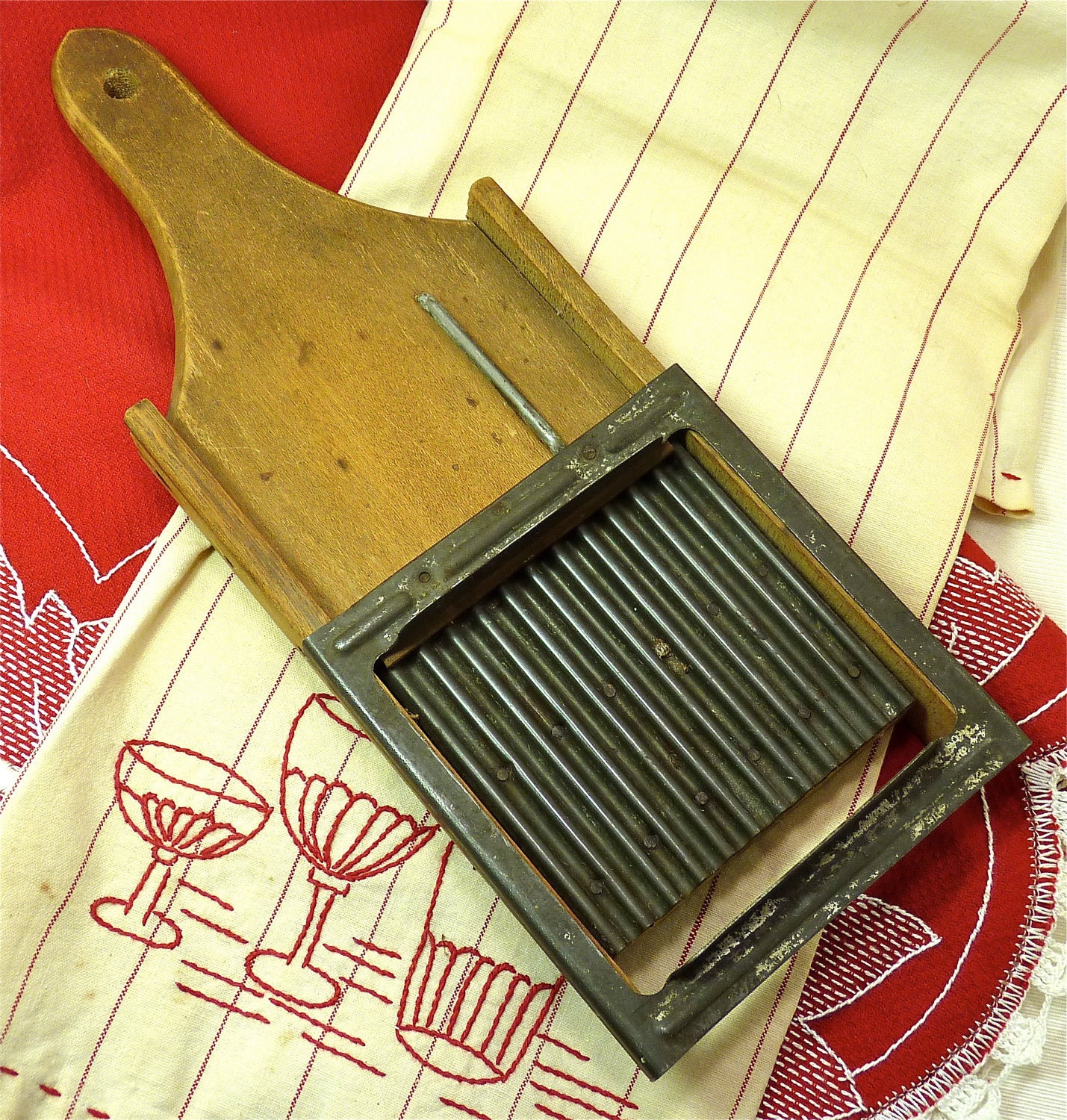 Vintage Kraut Cutter or Vegetable Cutter and Board
