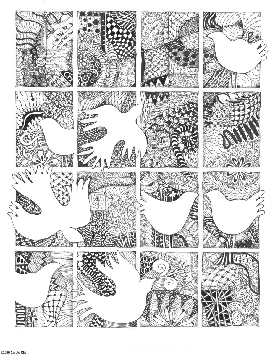 Peace WIndow Zentangle Inspired Print