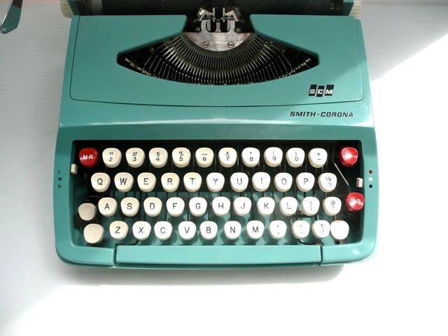 Turquoise Smith Corona Typewriter