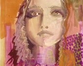 Vintage Portrait of Ingrid - digital Art print by Gretchen Kelly