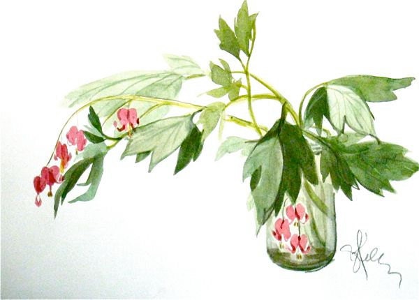 Bleeding Hearts - original painting by Gretchen Kelly