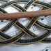 Navy and Gold beaded guitar string barrette medium