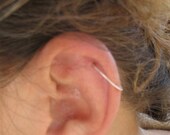Cartilage Oval Hoop Earrings Sterling Silver Hammered