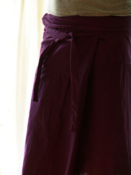Deep Purple Thai Summer Wrap Skirt Shorter Version - Great for Maternity and Post Natal