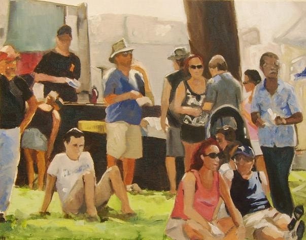 SALE Festival Folks 11x14 Original Oil Painting by JKadtke