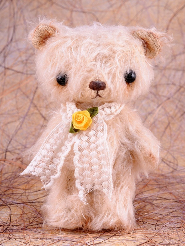 Peony, a OOAK Jointed Mohair Anime Bear.
