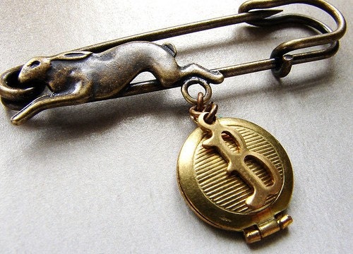 Personalized brooch initial locket, monogram animal brooch, custom initial pin wedding bouquet pin